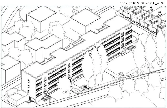 Projekt inspiriert vom Mehrfamilienhaus-Projekt Weissenhof – Axonometrie mit Edificius realisiert