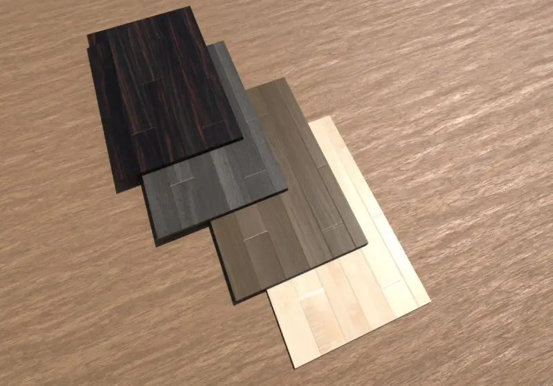 Mit Edificus erstelltes Rendering, mit verschiedenen Mustern