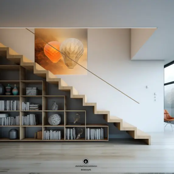 Render freitragenden Treppe mit einer BIM-Software für Architektur erstellt
