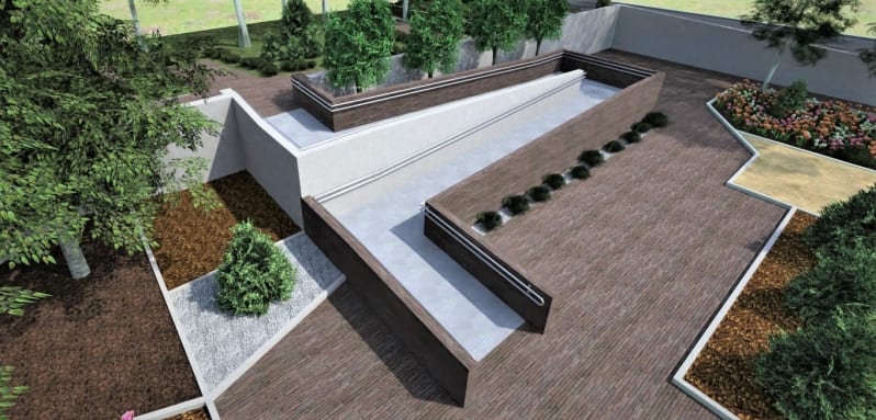 Render des Projekts einer barrierefreien Rampe