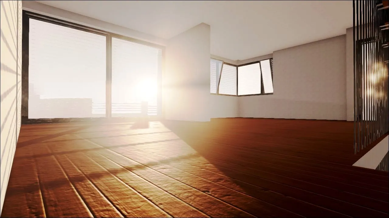 A real time rendering view of the characteristic flooring element created with Edificius