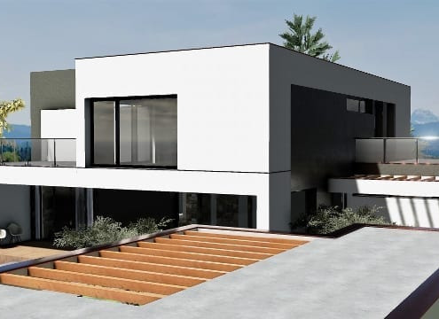 C-House vista esterna patio_Edificius_BIM
