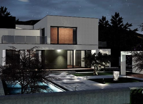 C-House vista esterni notturna_Edificius_BIM