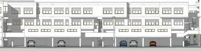 Villaggio Matteotti apartment buildings – area view produced with Edificius
