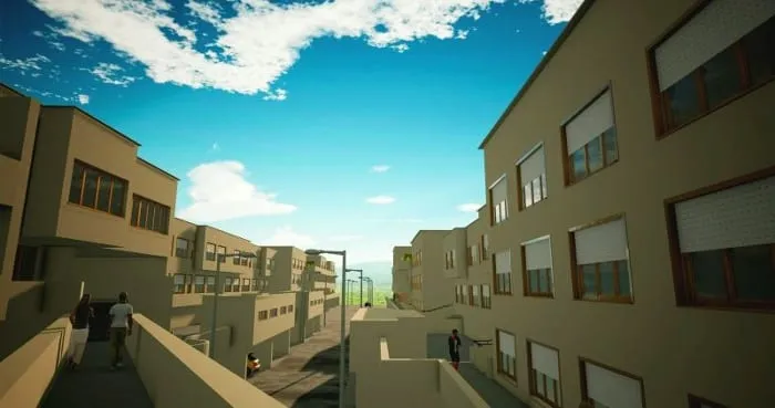 Villaggio Matteotti project render - produced with Edificius