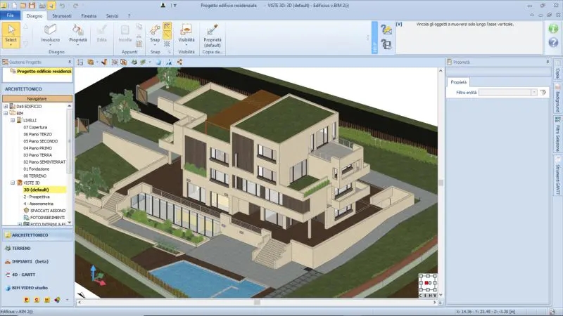 Architectural model created with Edificius