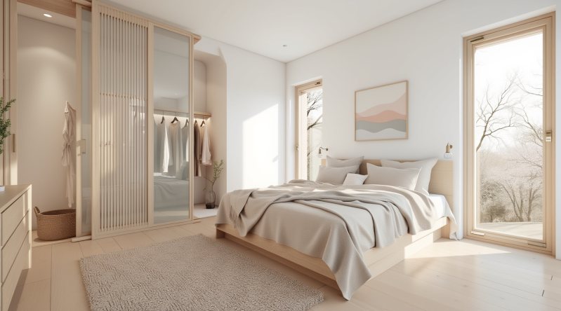 minimalist bedroom generated with usBIM.codesign AI