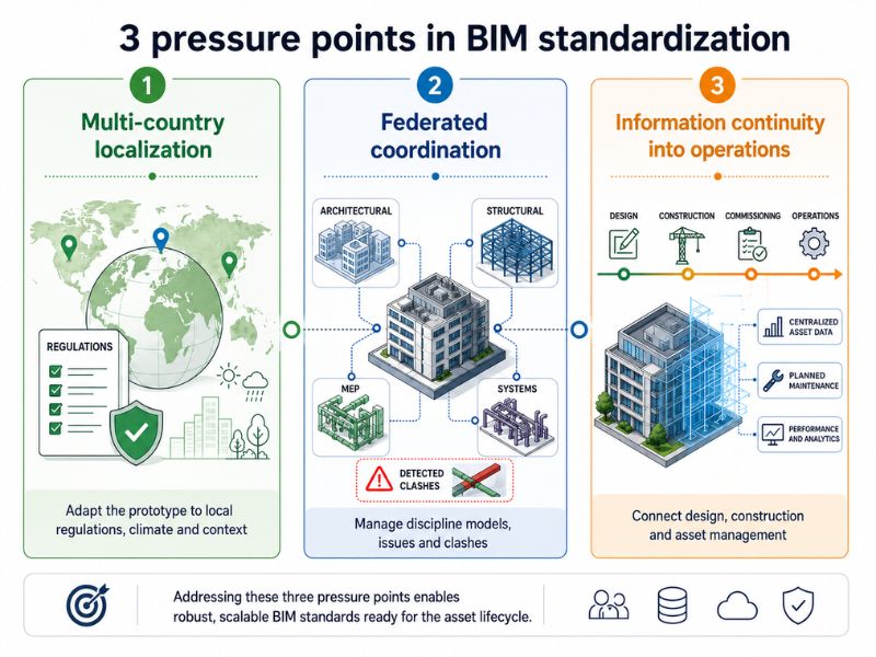Three pressure points of BIM standardization in replicable programs