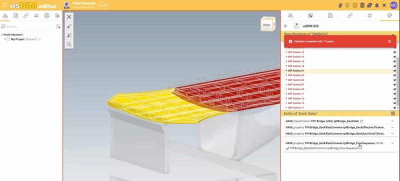 Modificación, adición y eliminación de propiedades que no corresponden a los requisitos del archivo IDS a través de usBIM.editor