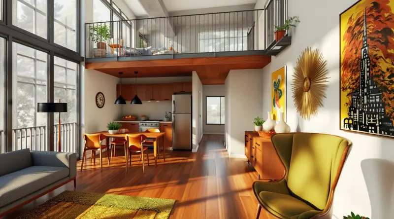 Projet-d-une-mezzanine_Retro_Mid-Century-Modern