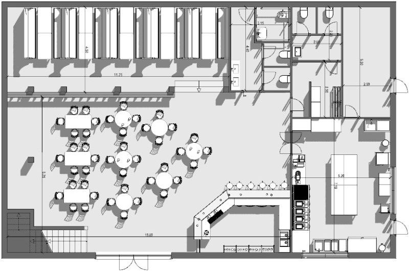 Image montrant le plan du projet d'un pub