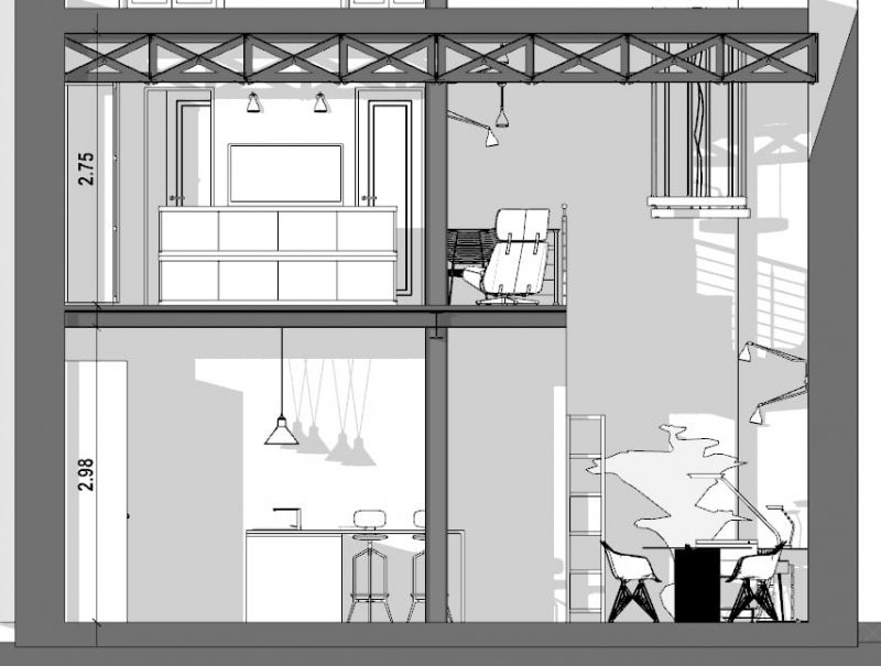 Projeto de um loft _ seccao-a-a