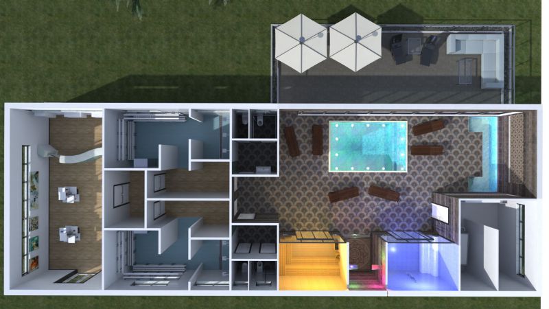 Como projetar um centro de bem-estar - Vista de cima