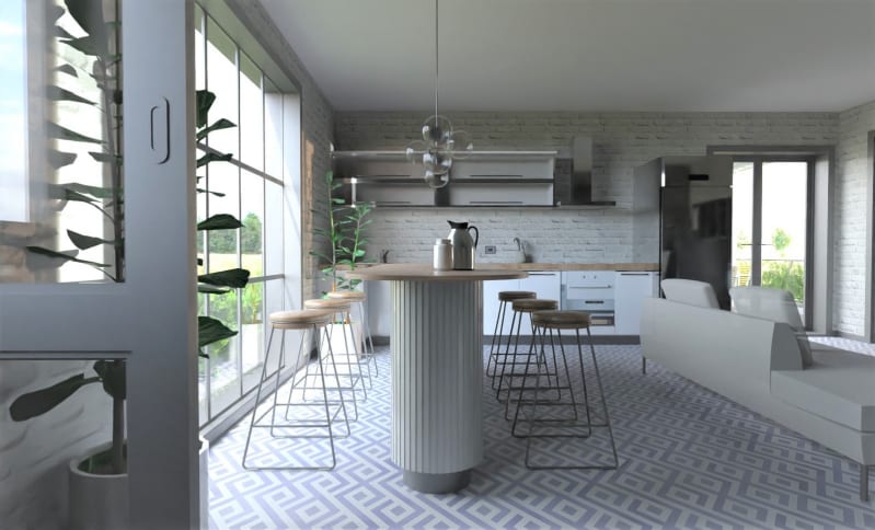 projeto de um bed and breakfast Render realizado com Edificius