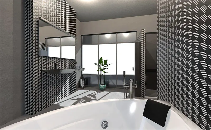 Como projetar um banheiro | Render realizado com <a href="https://www.accasoftware.com/ptb/programa-para-projeto-de-construcao" target="_blank" rel="noopener">Edificius</a>