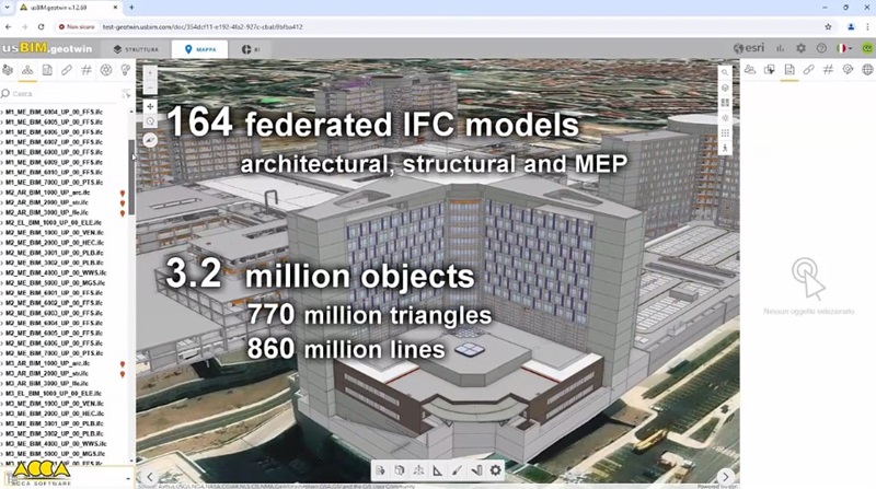 Mais de 3 milhões de objetos BIM visualizados e geridos no GIS.