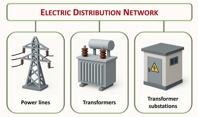 Rede de distribuição elétrica