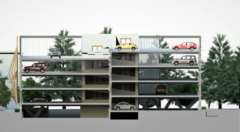 Projeto de estacionamentos | Seção renderizada