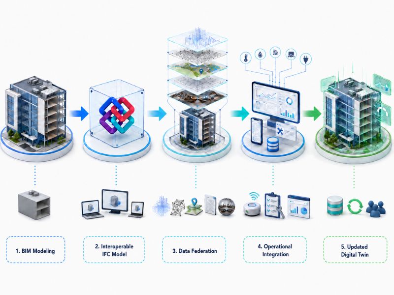Processo openBIM do modelo IFC ao Gerenciamento de Ativos Digital Twin - Digital Twin no Asset Management
