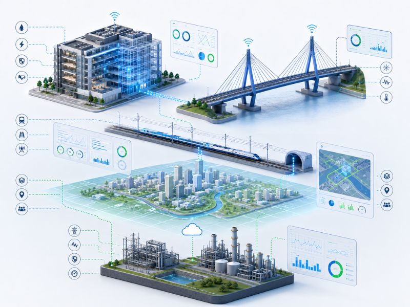 Aplicações do gêmeo digital para edifícios, infraestruturas, instalações e cidades - Digital Twin no Asset Management